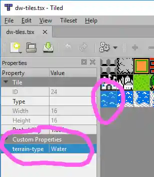 Tiled Custom Properties