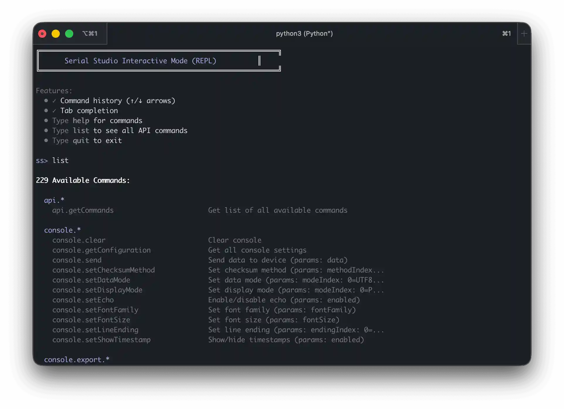 Serial Studio API Client