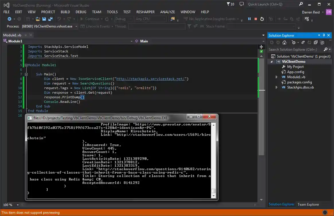 VB.Net Console client