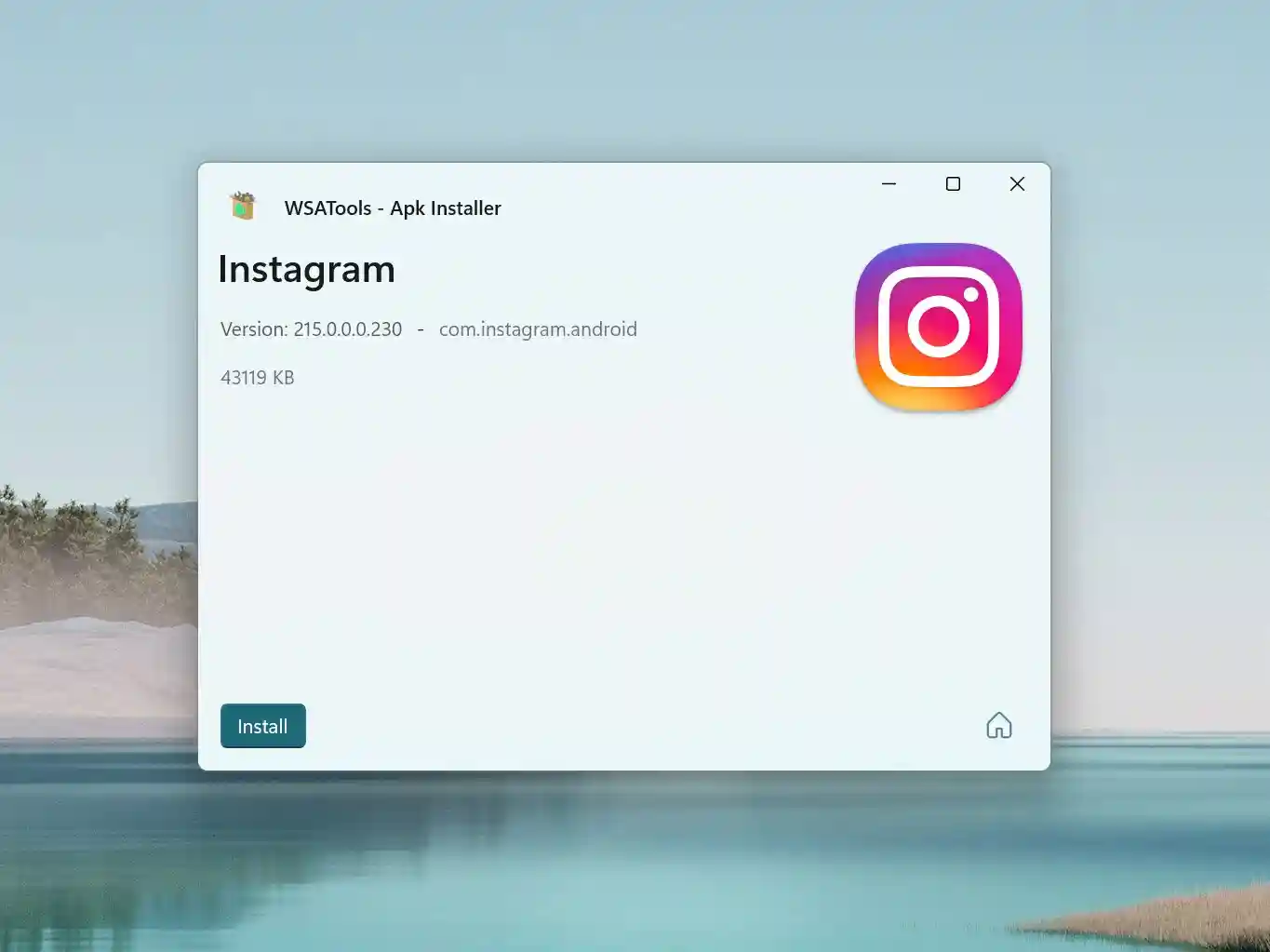The app details and installation page