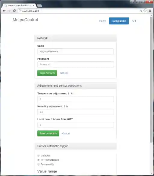 ESP8266 web server interface