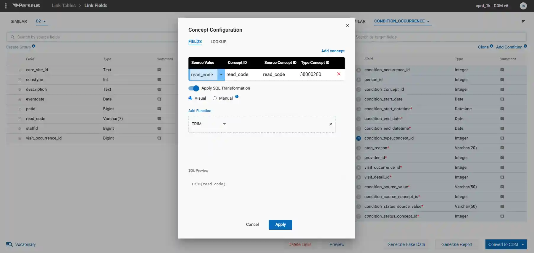 Concept configuration