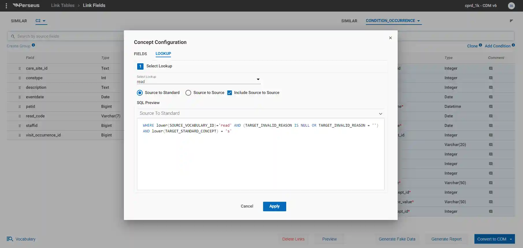 Lookup configuration