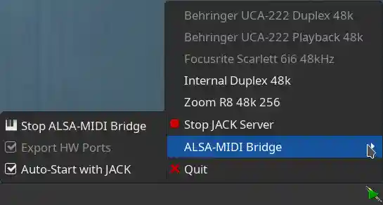 Screenshot of the pop menu