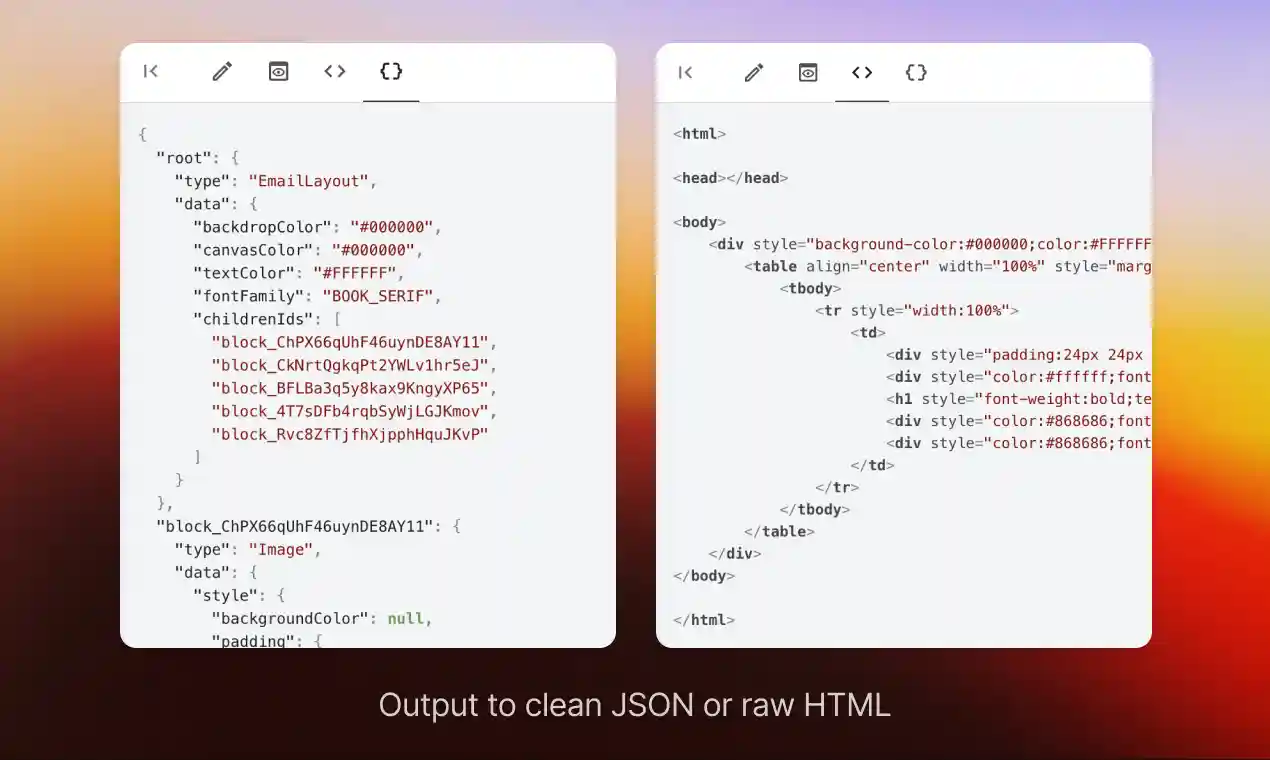 Image of JSON in builder