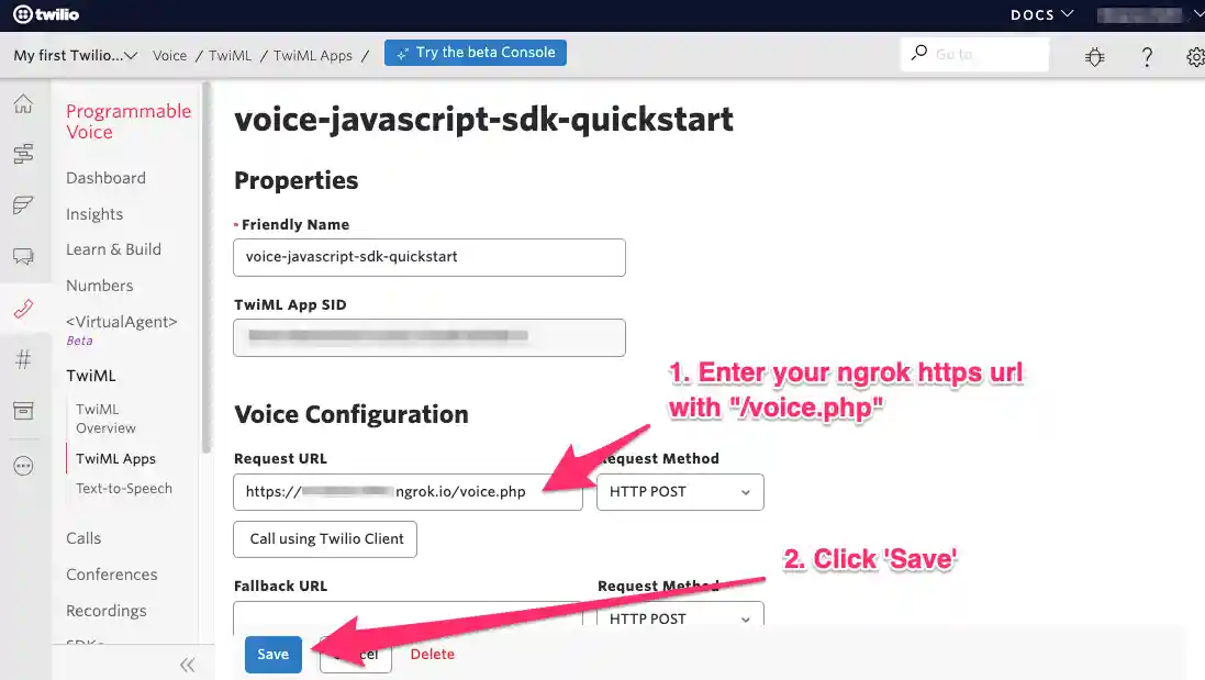 screenshot of twiml app