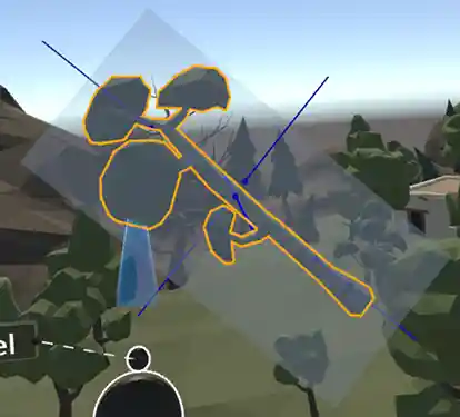 The blue rays are used to detect objects for snapping