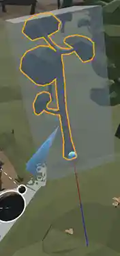 The red ray is showing how close we are to breaking the snapping distance