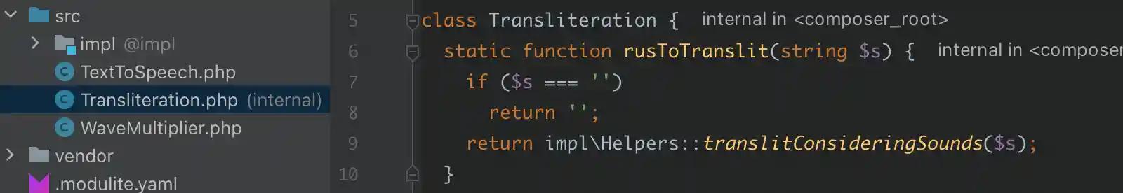code-modulite-at-composer-root