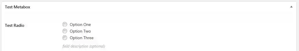 Screenshot of standard radio button CMB field type