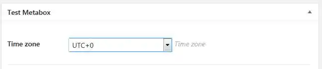 Screenshot of select_timezone CMB field type