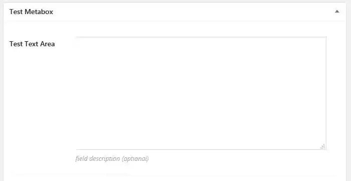 Screenshot of text area CMB field type