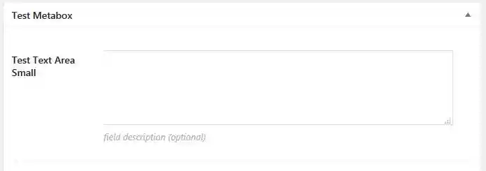 Screenshot of text area small CMB field type