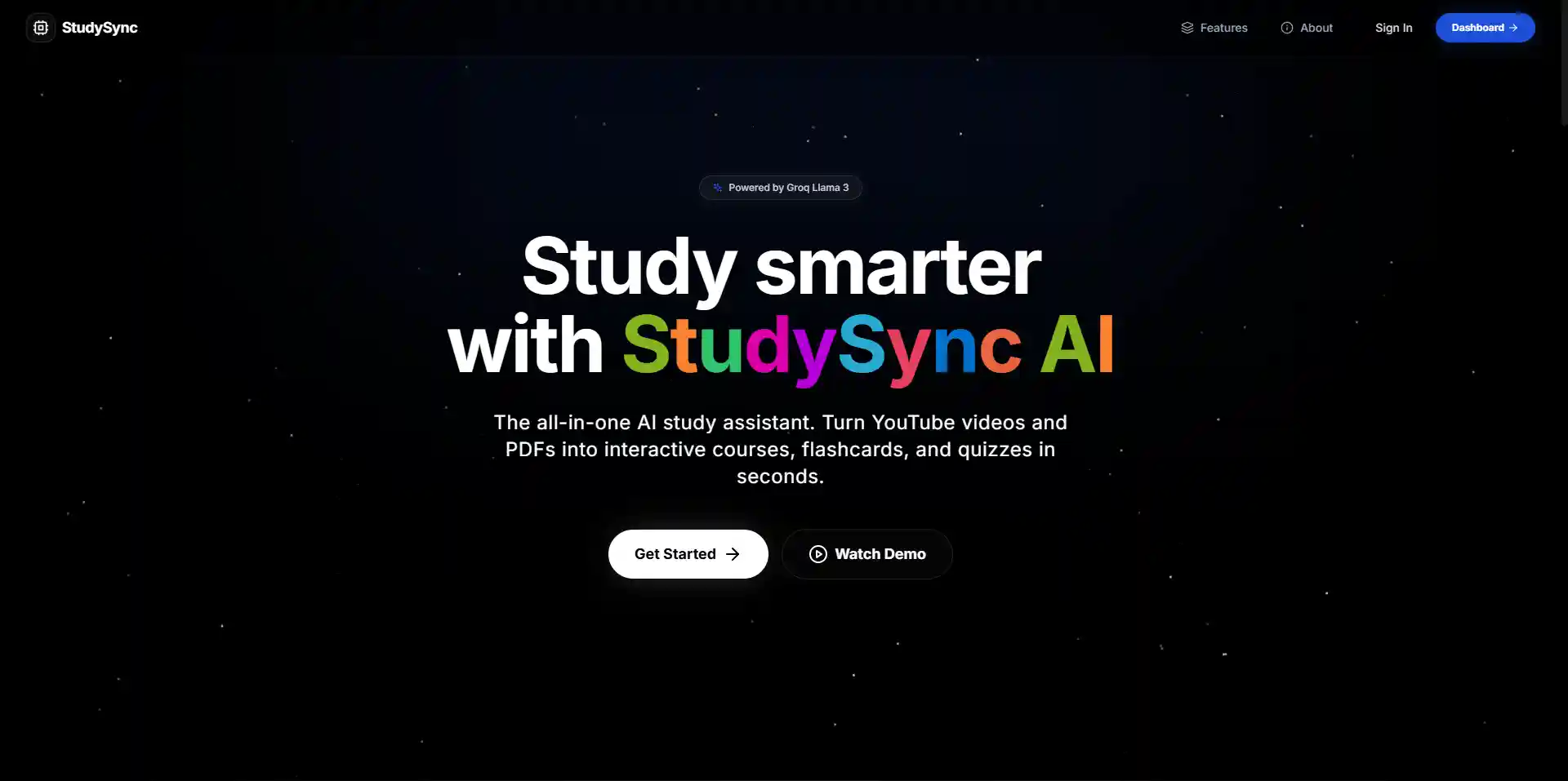 StudySync AI Homepage