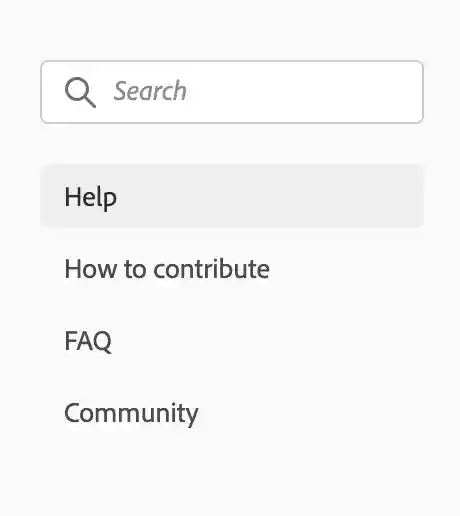 single-level side navigation