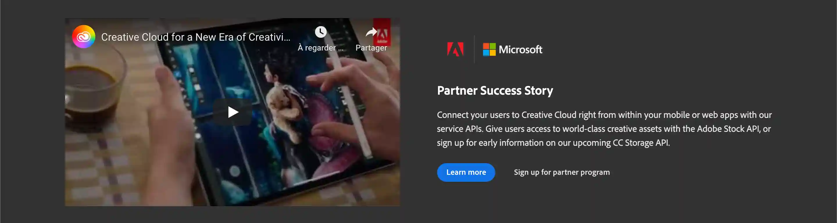 text block with a video
