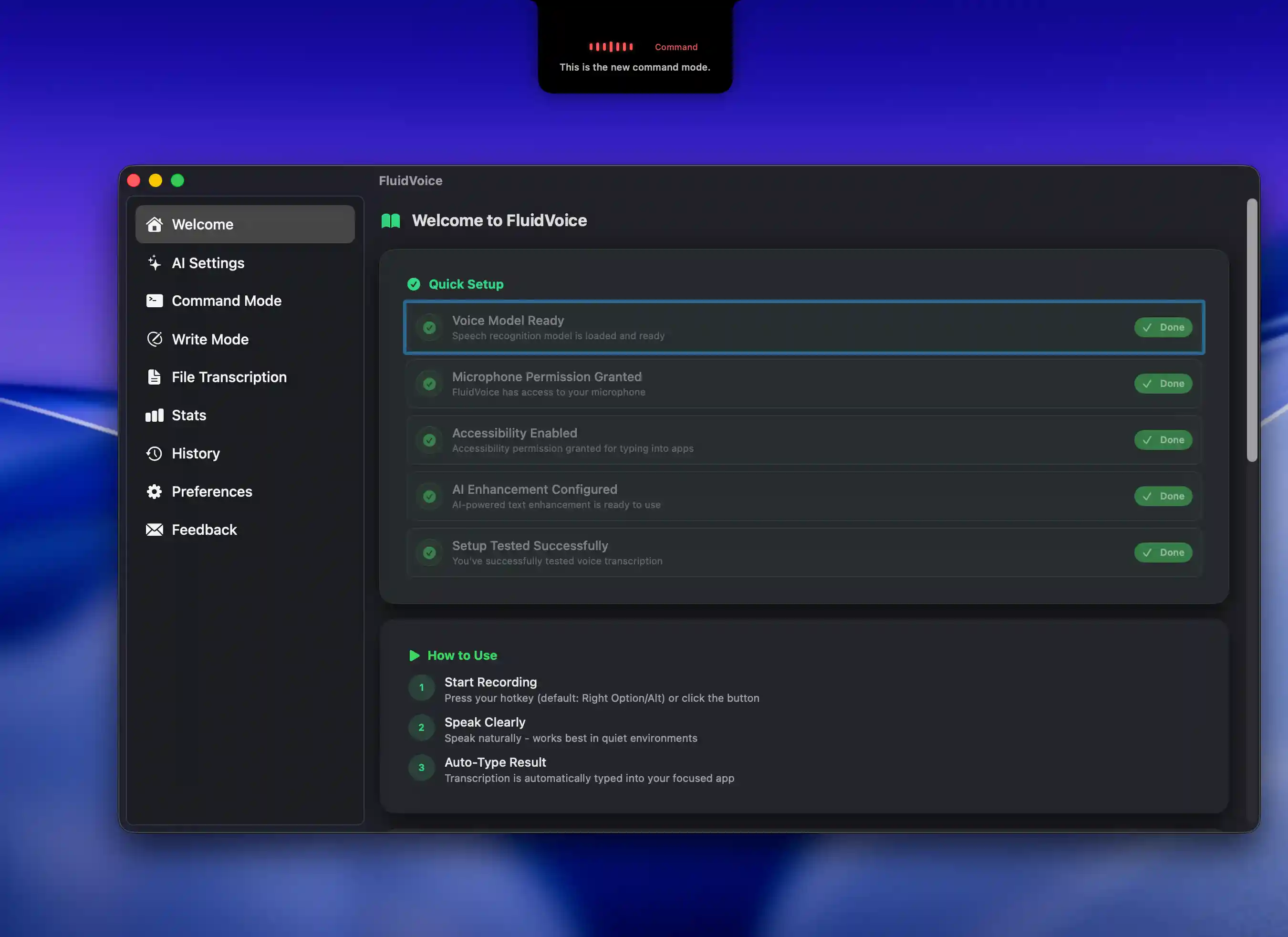 Command Mode Preview