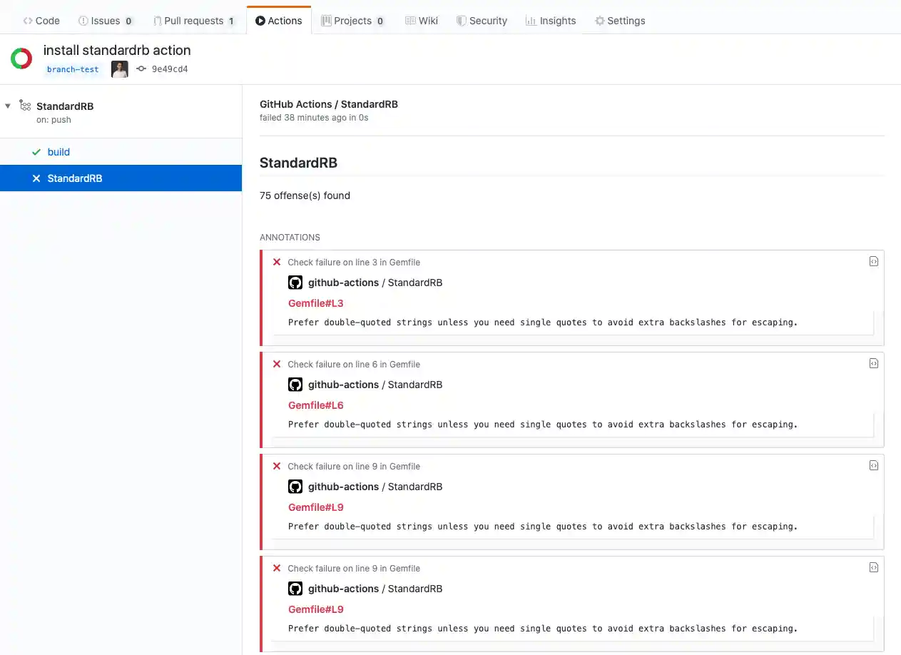 StandardRB Action Checks Overview