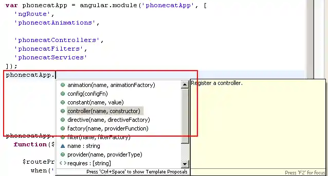 JS Angular Completion Module