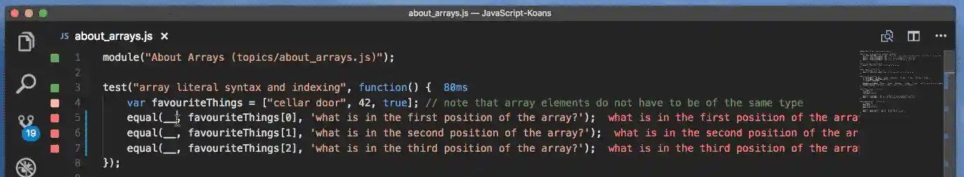 JS Koans with Wallaby