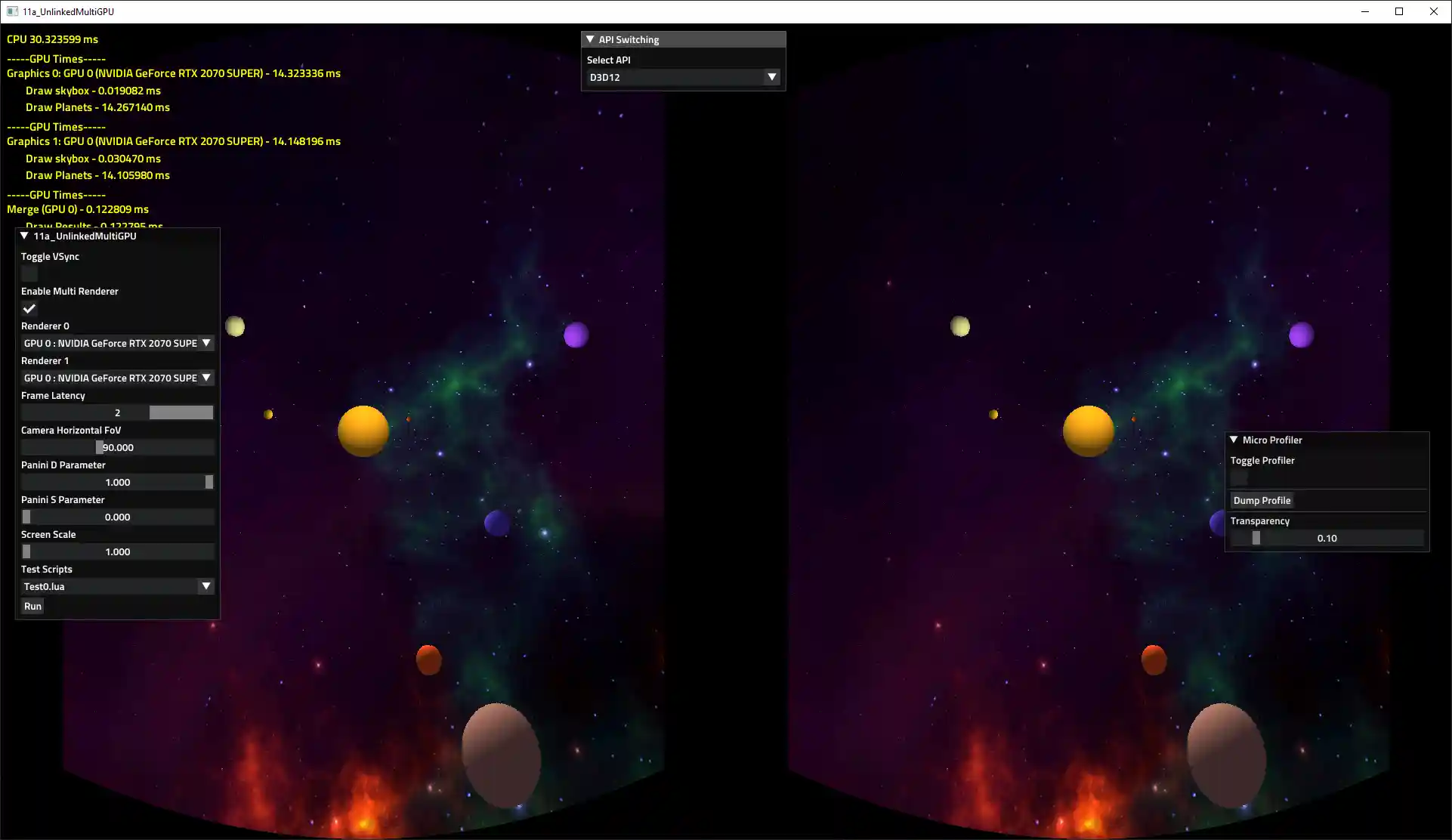 Image of the Unlinked Multiple GPUs Unit test