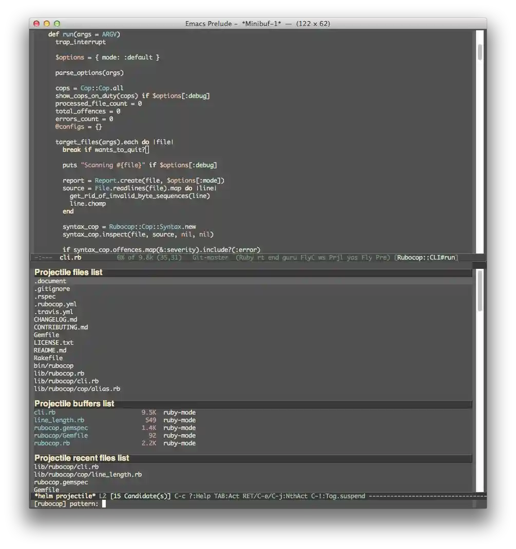 Helm-Projectile Screenshot
