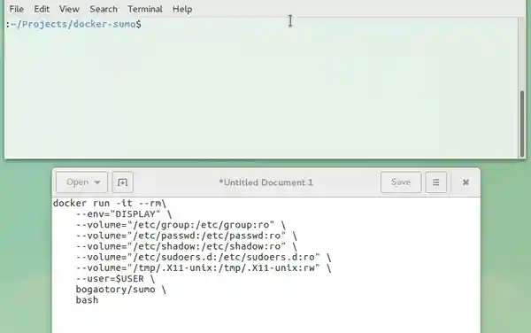 demo sumo and sumo-gui in docker