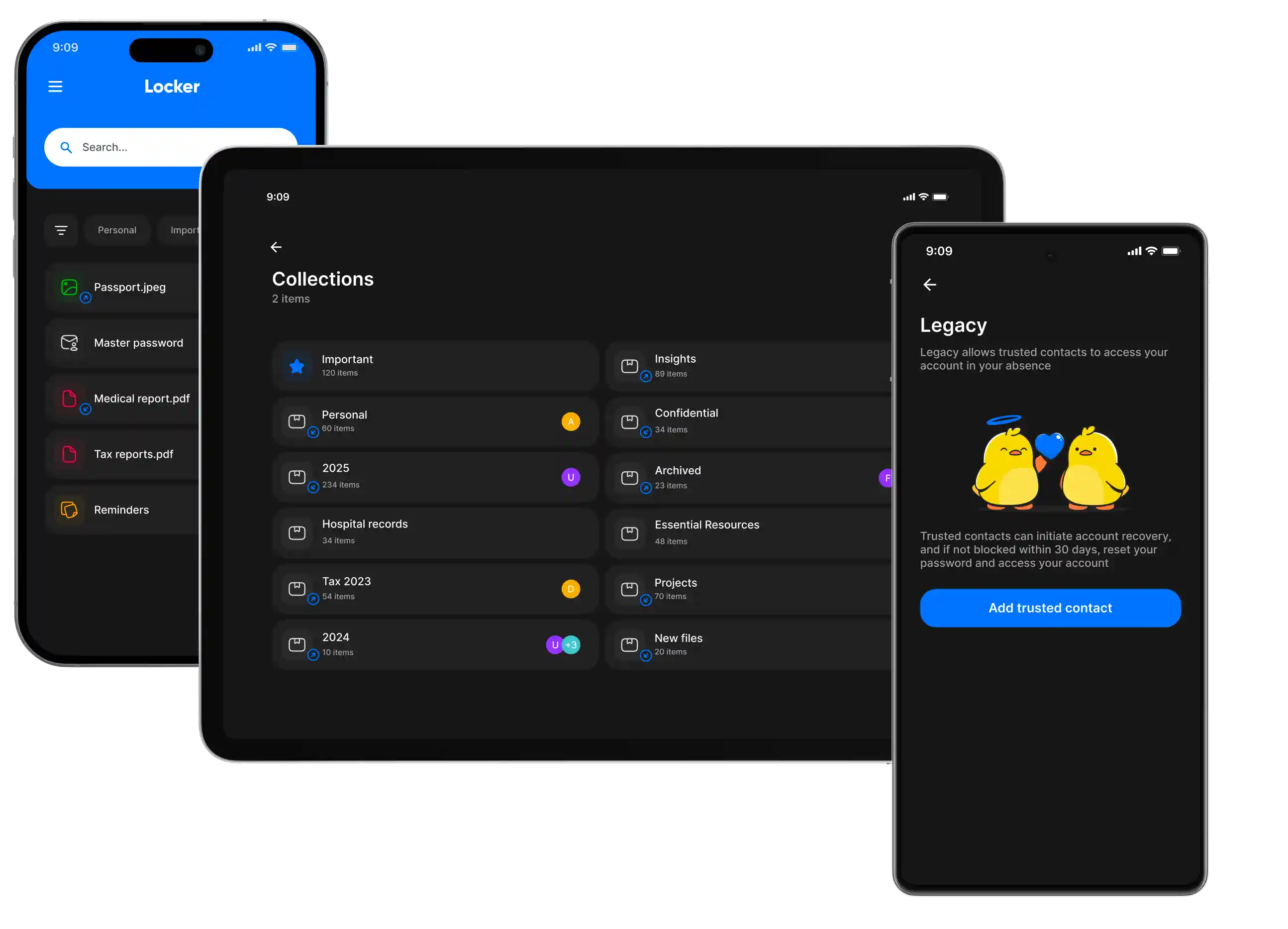 Screenshots of Ente Locker