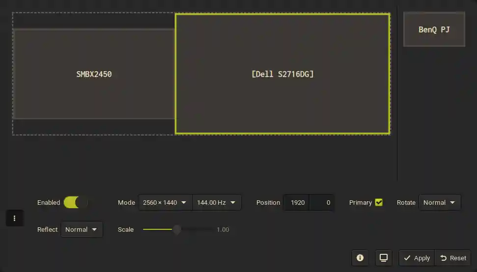 RRandR - A graphical interface to the RandR X Window extension