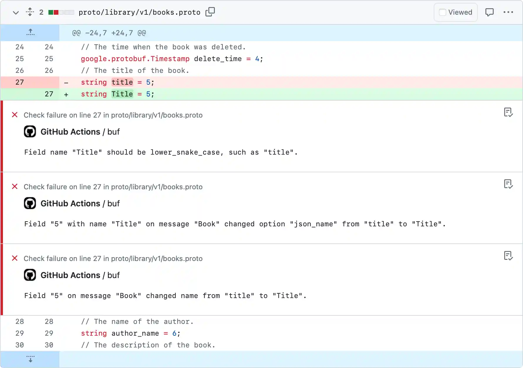 Annotations example Annotations example for lint and breaking changes