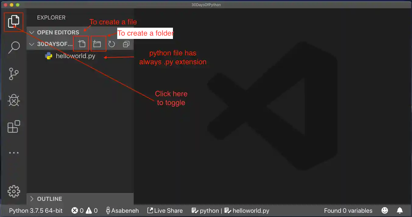 Creating a python file
