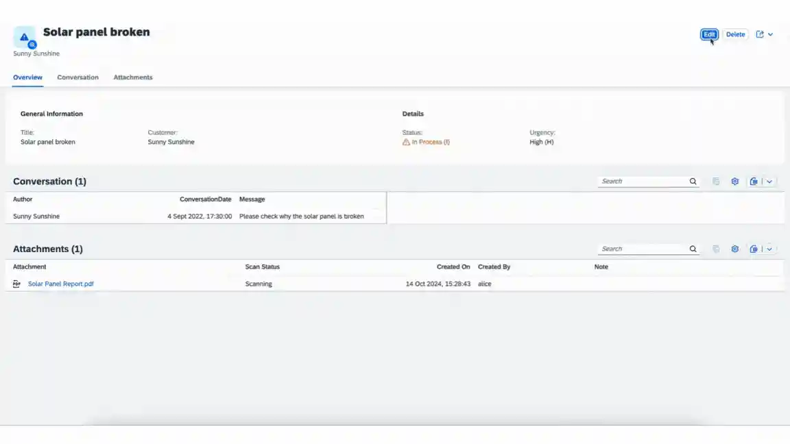 Delete an attachment