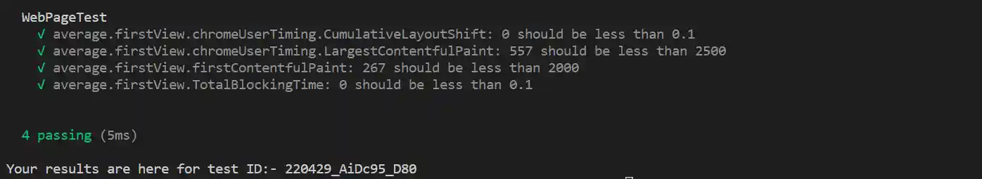Check a budget using testspecs