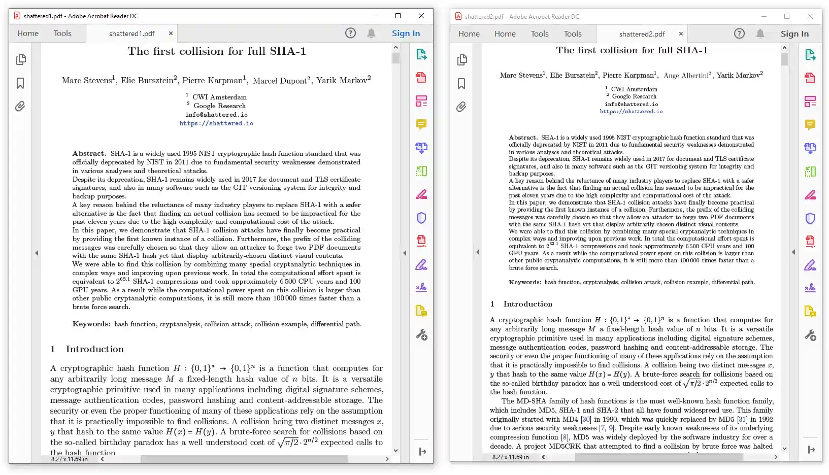 the Shattered paper using a colliding JPG in the authors