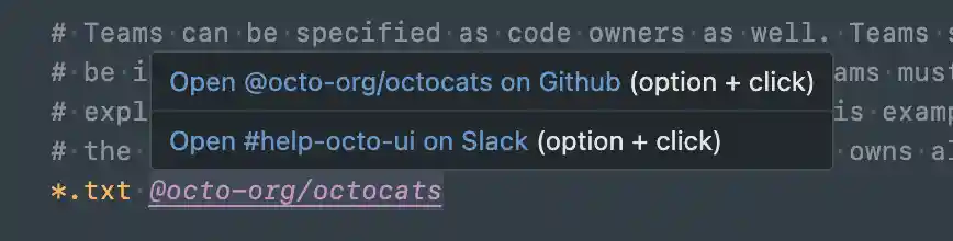 click to open username in GitHub