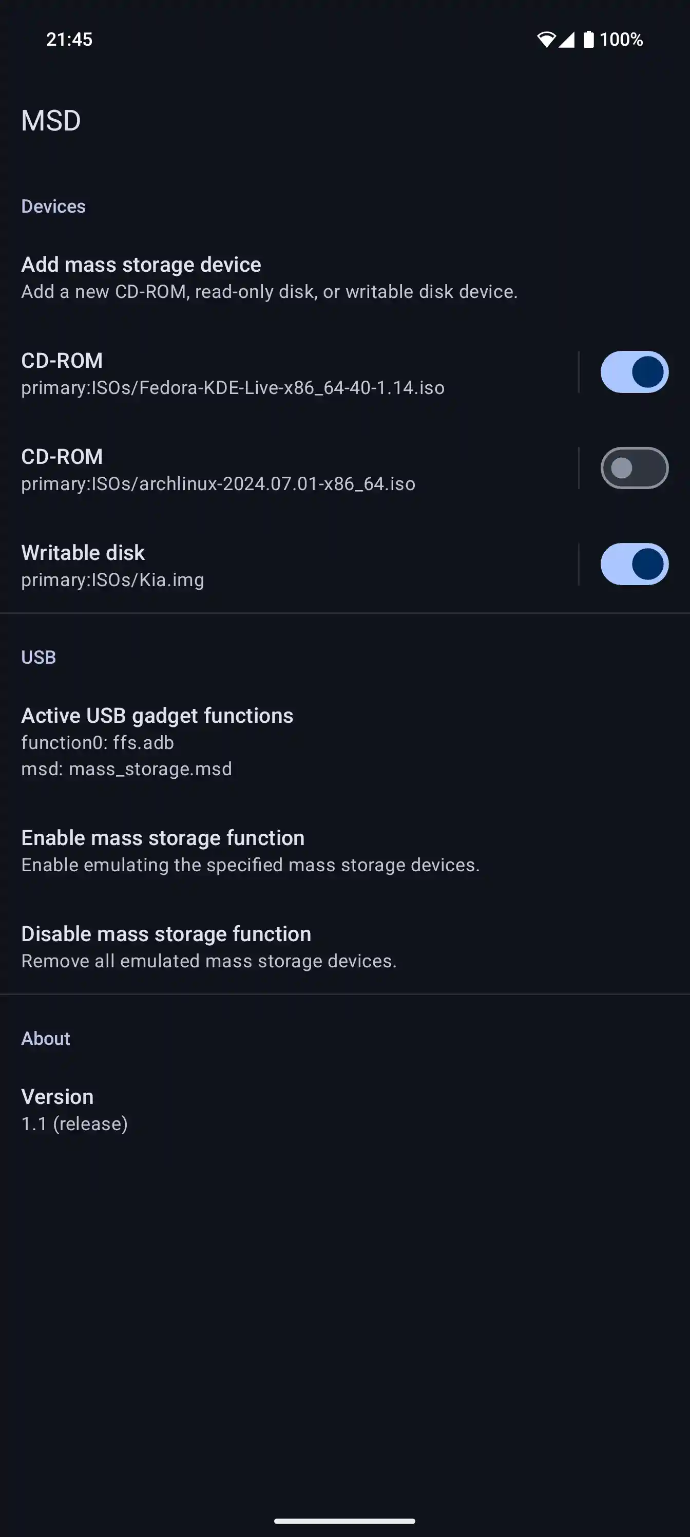 dark mode screenshot