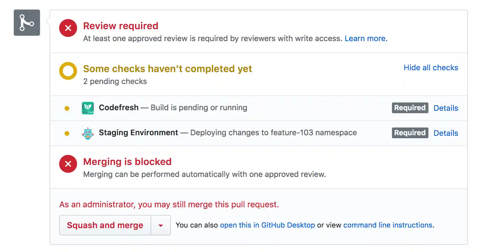 GitHub Status Checks