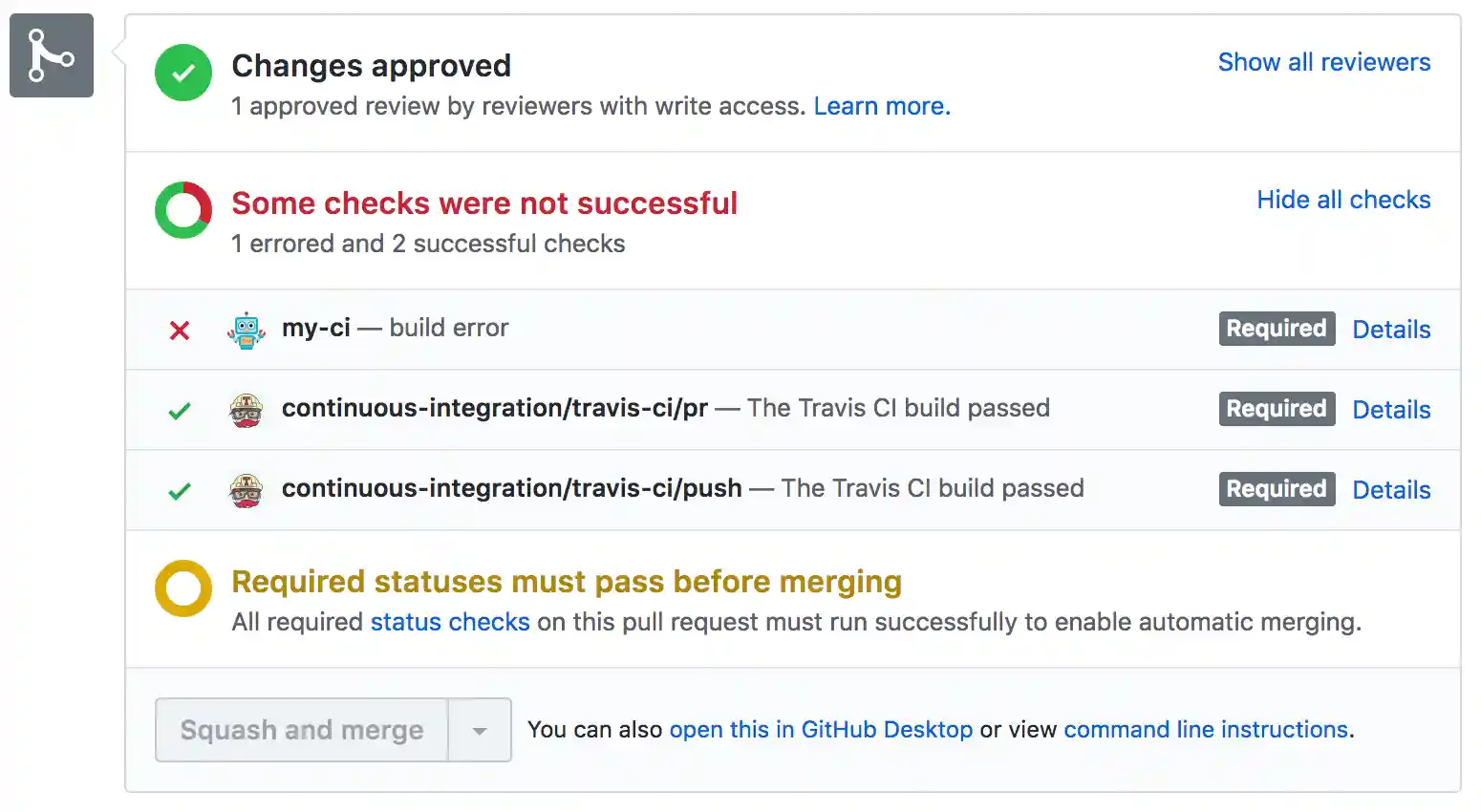 GitHub Status Check Error
