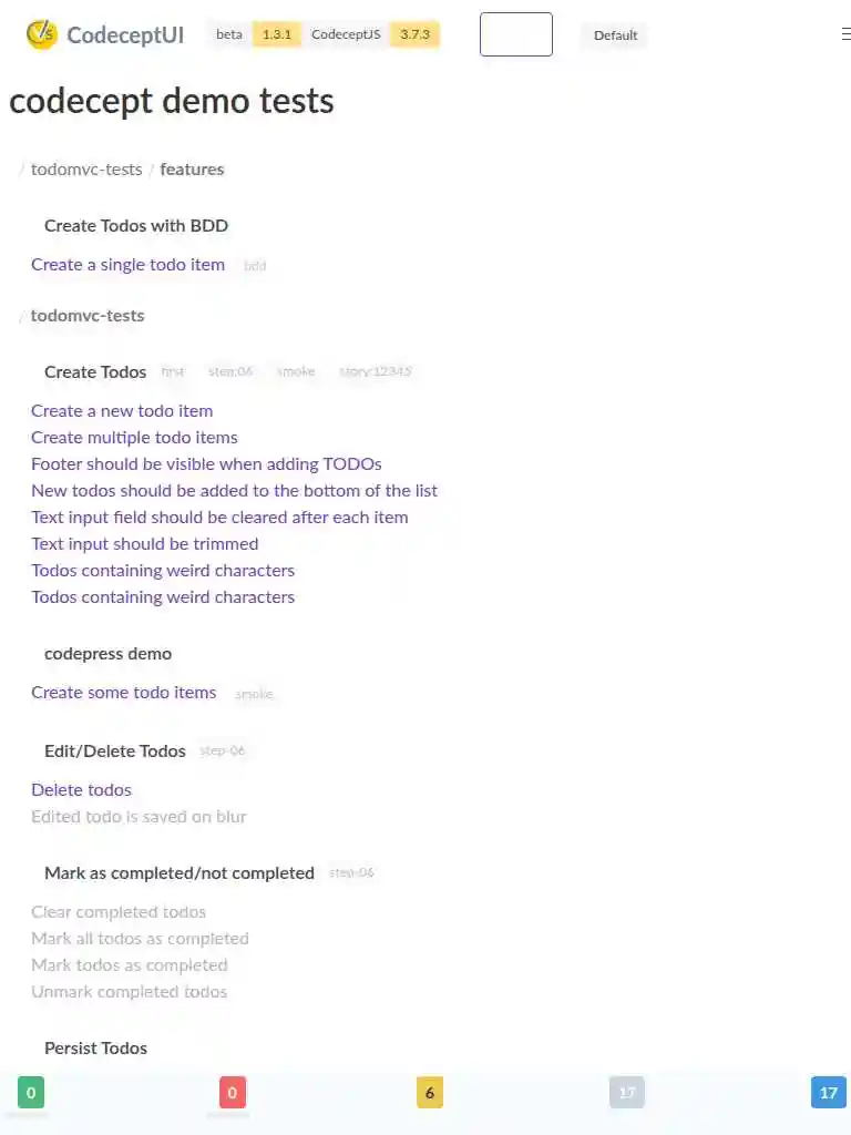 CodeceptUI Mobile Interface