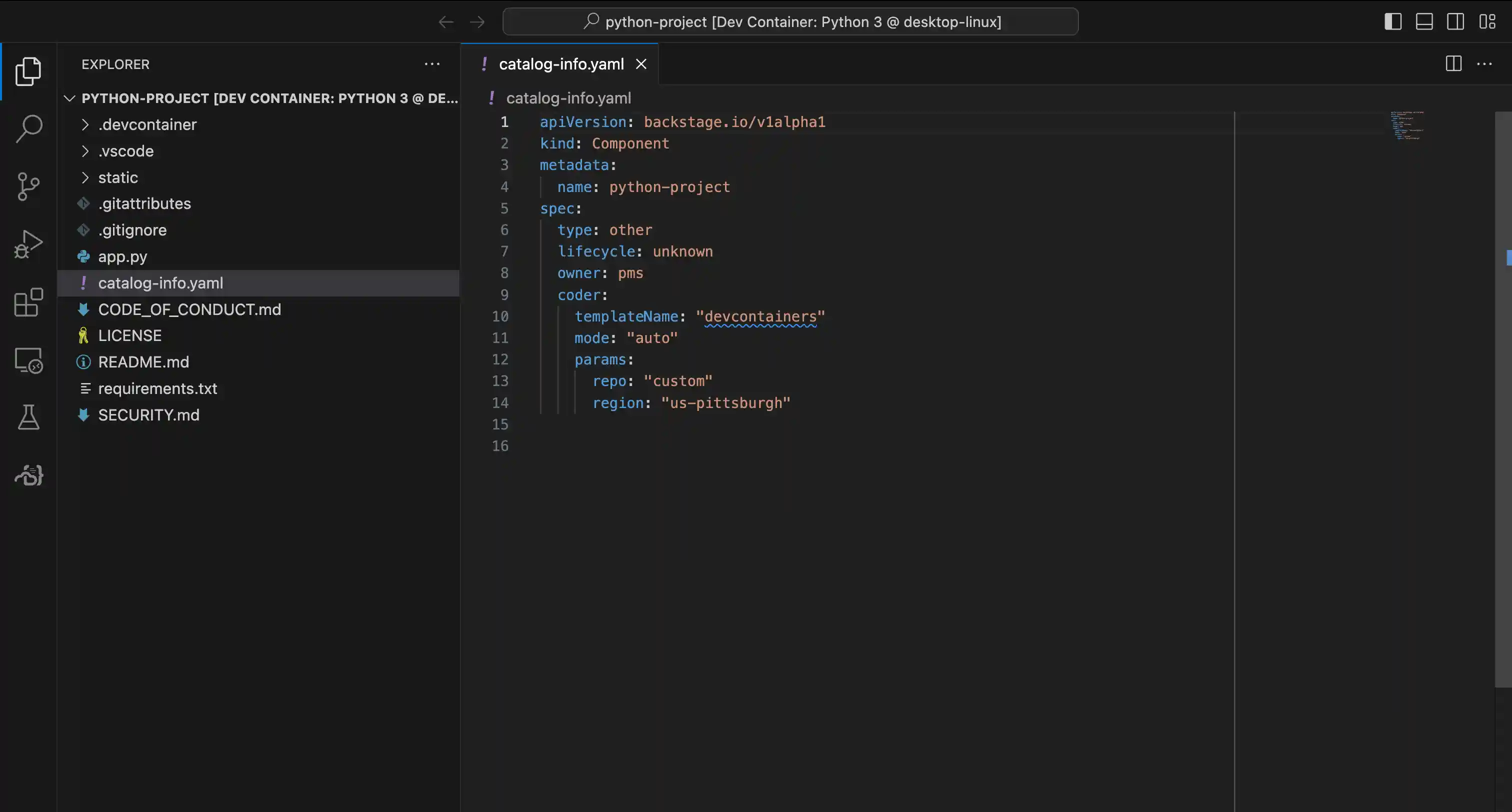 VS Code after being opened by plugin