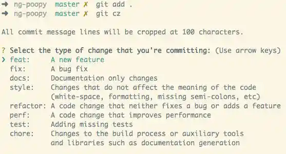 Add and commit with Commitizen