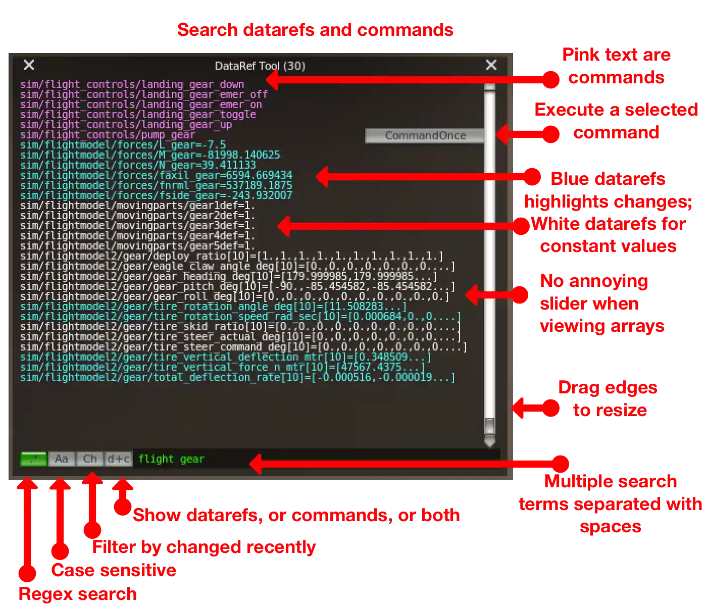 Screenshot of data ref tool