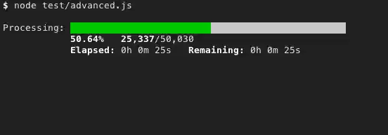 Sample progress bar output
