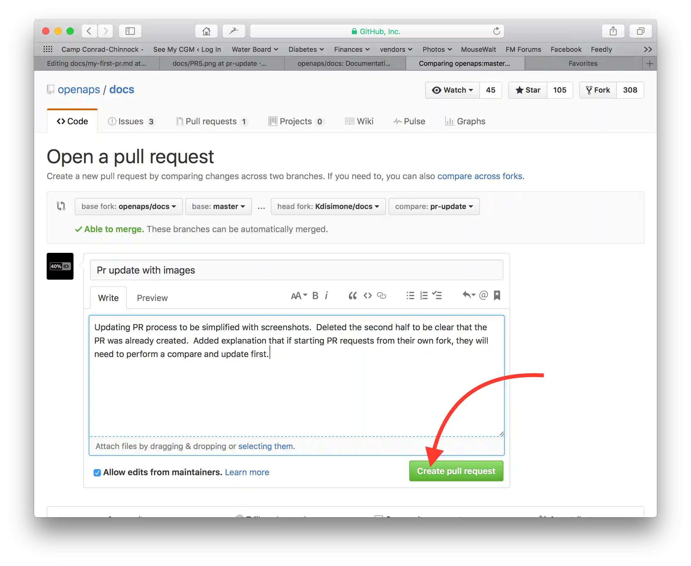 create pull request