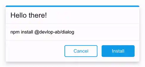 Example of a confirm dialog