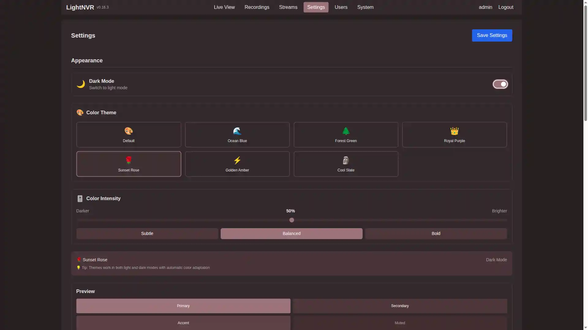 Theme Selector (Dark)