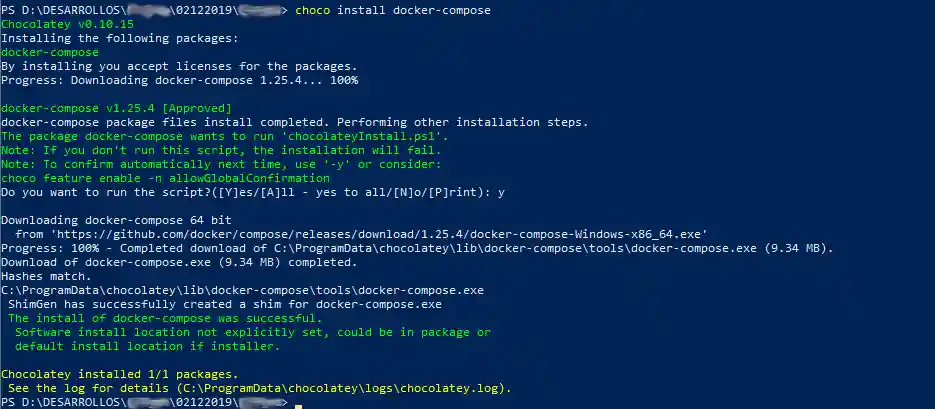 Docker-compose install