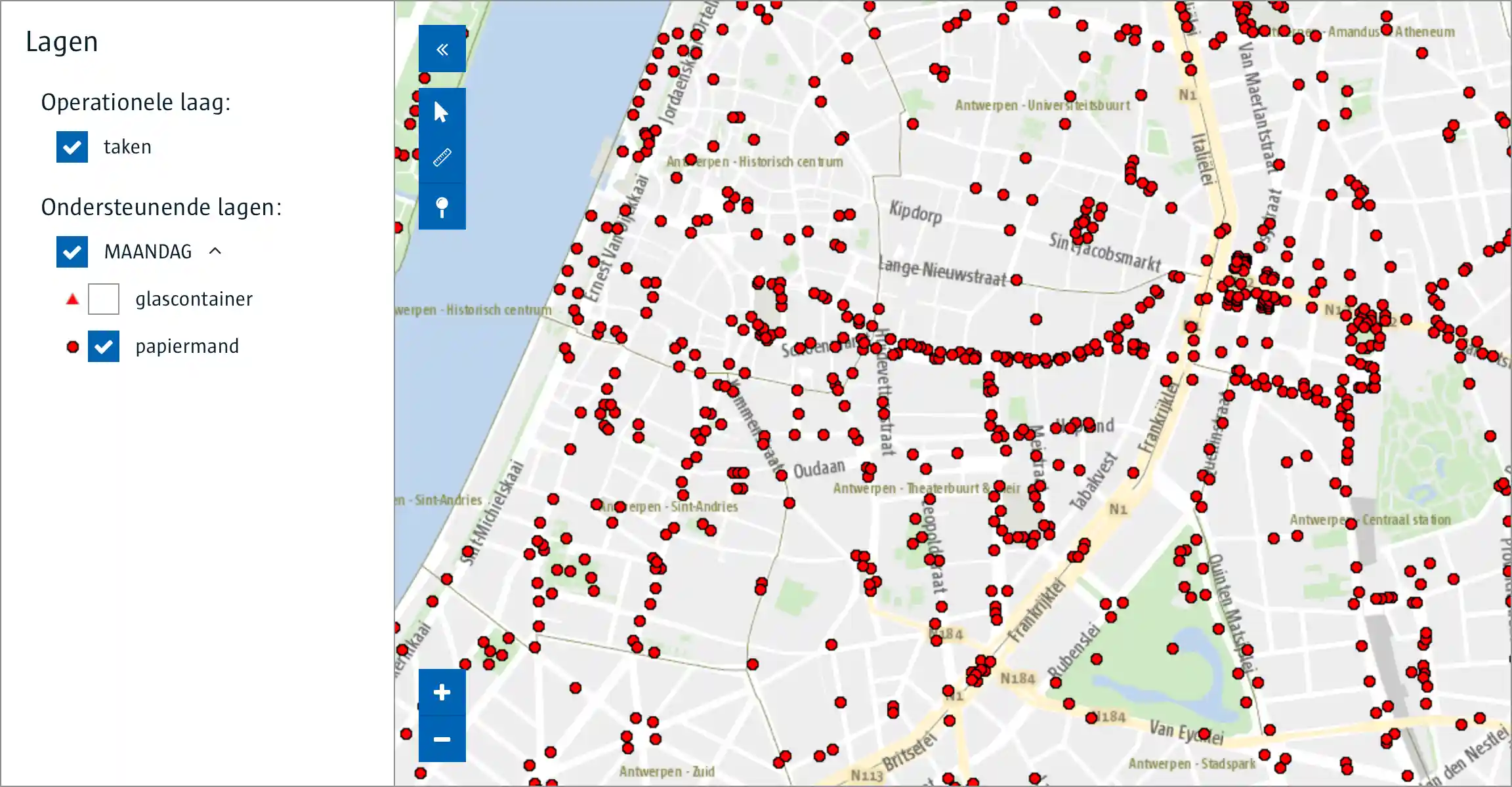 Voorbeeld van de Location Viewer widget.
