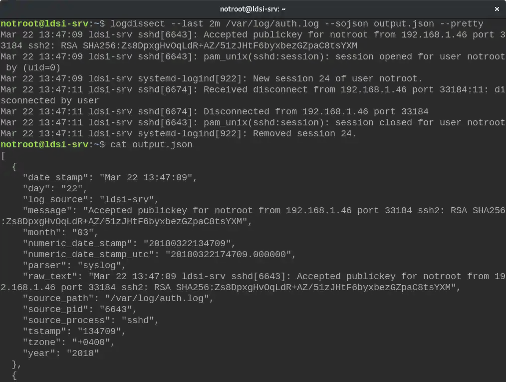 logdissect CLI screenshot