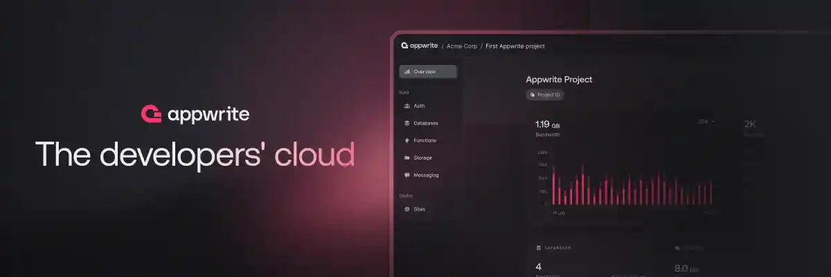 Appwrite banner, with logo and text saying